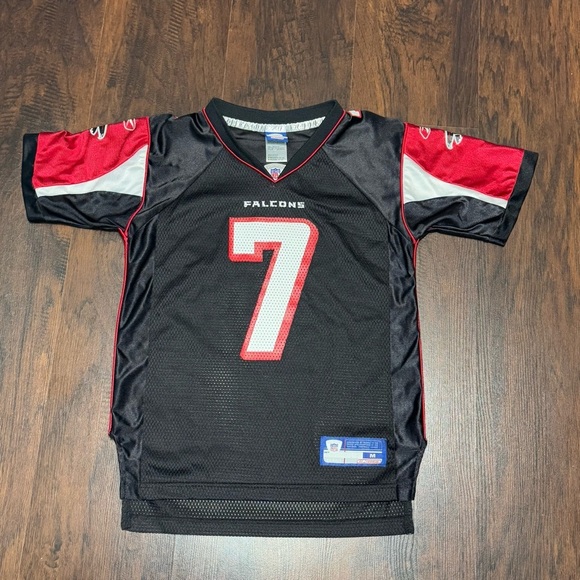 Reebok NFL Black and Red Football Jersey Atlanta Falcons Vick Kids Medium 10-12 - Picture 4 of 10